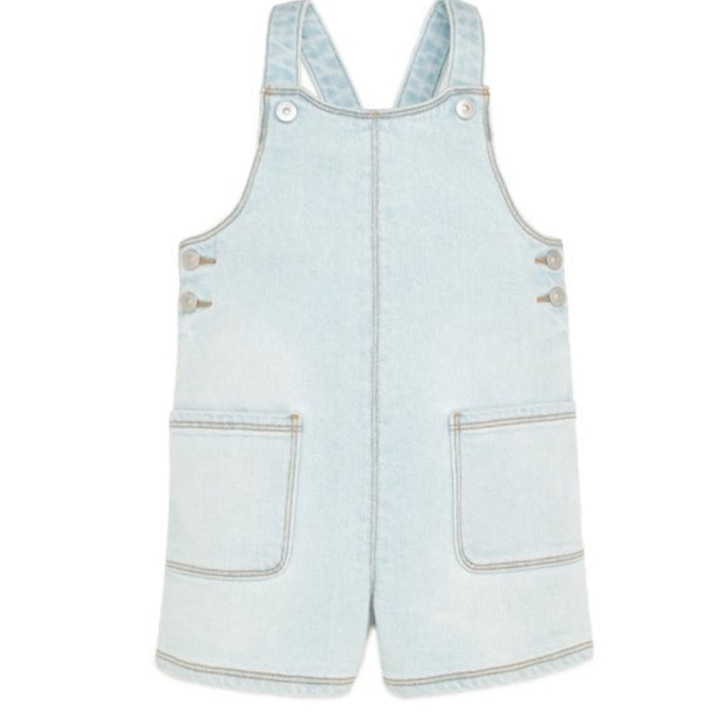 NWT Girls Denim Shortalls overalls Jean shorts size -4t